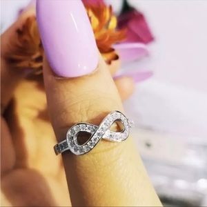 NEW INFINITY 925 SILVER DIAMOND WOMAN RING